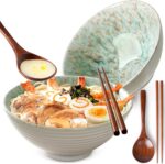 NUTRIUPS 8 Inch Ceramic Ramen Bowl Set of 2 Pho Bowls 40oz Japanese Noodle Udon ... - Image 9