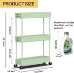 SPACEKEEPER Slim Rolling Storage Cart, 3 Tier Bathroom Organizer Utility Cart La... - Image 8