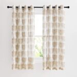 KGORGE Linen Sheer Curtains - Soft Window Curtains for Bedroom Geometry Floral P... - Image 8