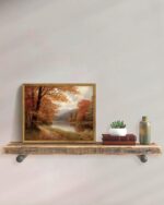 KISSFOX Framed Wall Art Vintage Wall Decor Forest Canvas Art Lake Scenery Pictur... - Image 3