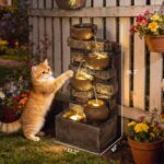 Outsunny 28" Outdoor Fountain with 5-Tier Rustic Jugs and Rock, Cascading Waterf... - Image 6