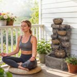 Outsunny 28" Outdoor Fountain with 5-Tier Rustic Jugs and Rock, Cascading Waterf... - Image 7