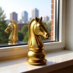 Elegant Gold Resin Chess Piece Statue - Large Decorative King Queen Knight Chess... - Image 3