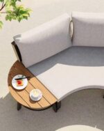 Half Moon Outdoor Patio Furniture Set, Aluminum Curved Patio Conversation Sets, ... - Image 4
