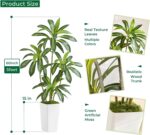 5FT Artificial Dracaena Tree with White Planter and Fake Green Moss - Real Touch... - Image 6
