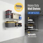 SafeRacks Wall Shelves - 2 Pk 18"x48" Wall Mountable Shelving Unit for Storage R... - Image 3