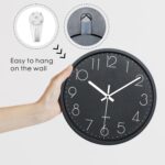 Plumeet 10'' Wall Clock, Bedroom Wall Clocks Battery Operated, Silent Quartz Sma... - Image 6