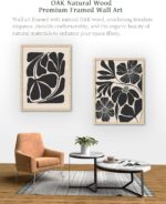 iHery Natural OAK Wood Abstract Plant Framed Wall Art, Large 16x20 in Beige Blac... - Image 8