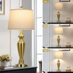Cinyirong 30" Tall Gold Table Lamps Set of 2, Touch Control Bedside Lamp with US... - Image 5