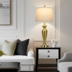 Cinyirong 30" Tall Gold Table Lamps Set of 2, Touch Control Bedside Lamp with US... - Image 7
