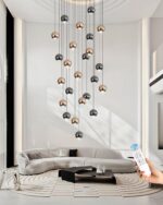 ykolupty LED Staircase Chandelier Crystal Ceiling Lights Large Chandeliers for H... - Image 4