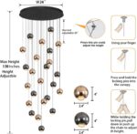 ykolupty LED Staircase Chandelier Crystal Ceiling Lights Large Chandeliers for H... - Image 6