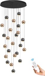 ykolupty LED Staircase Chandelier Crystal Ceiling Lights Large Chandeliers for H... - Image 9