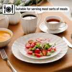 BTaT- Porcelain Dinner Plates with Gold Trim,10.5 inch, Set of 6, White Dinner P... - Image 5