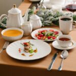 BTaT- Porcelain Dinner Plates with Gold Trim,10.5 inch, Set of 6, White Dinner P... - Image 8