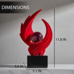 FJS Modern Red Statue Living Room Decor, Abstract Art Table Decor Accents, Resin... - Image 3