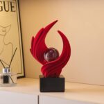 FJS Modern Red Statue Living Room Decor, Abstract Art Table Decor Accents, Resin... - Image 5