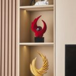FJS Modern Red Statue Living Room Decor, Abstract Art Table Decor Accents, Resin... - Image 7