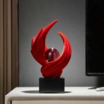 FJS Modern Red Statue Living Room Decor, Abstract Art Table Decor Accents, Resin... - Image 8