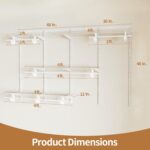 PROWORX 5-8 Ft Closet Organizer System, White Adjustable Custom Metal Wire Shelv... - Image 5