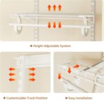 PROWORX 5-8 Ft Closet Organizer System, White Adjustable Custom Metal Wire Shelv... - Image 6