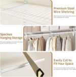 PROWORX 5-8 Ft Closet Organizer System, White Adjustable Custom Metal Wire Shelv... - Image 7