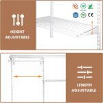 PROWORX 5-8 Ft Closet Organizer System, White Adjustable Custom Metal Wire Shelv... - Image 9