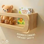 Nursery Shelves for Wall, Premium Bamboo Wood, Fully Assembled - Nursery Book Sh... - Image 3