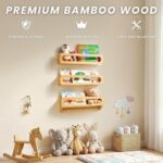 Nursery Shelves for Wall, Premium Bamboo Wood, Fully Assembled - Nursery Book Sh... - Image 4