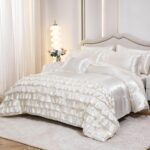 MOVE OVER White Ruffle Comforter Set Queen Size 8 Pieces Multi Layer Ruffle Bedd... - Image 3