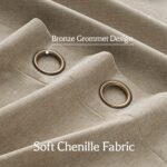 100% Blackout Curtains for Bedroom, Luxury Chenille Thermal Insulated Drapes for... - Image 4