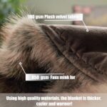 INCHGRASS Faux Mink Fur Blanket Luxury Fur Throw Blanket Sofa Fluffy Blanket Sup... - Image 4