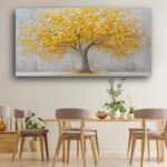 Yellow Abstract Ginkgo Tree Picture Print Canvas Wall Art Living Room Dining Roo... - Image 8