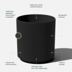 Veradek Mason Series Demi Planter - Large Round Planter for Indoor or Outdoor Pa... - Image 3