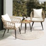 Idzo Heavy Duty 500lbs Weight Capacity Wicker Bistro Table and Chairs Set of 2 w... - Image 3