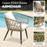 Idzo Heavy Duty 500lbs Weight Capacity Wicker Bistro Table and Chairs Set of 2 w... - Image 6
