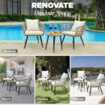 Idzo Heavy Duty 500lbs Weight Capacity Wicker Bistro Table and Chairs Set of 2 w... - Image 8