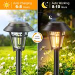 LETMY Solar Pathway Lights Outdoor, 10 Pack Solar Lights Outdoor Waterproof, Aut... - Image 6
