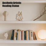 UTTCMK Bookshelf Decor Reading Statue - Abstract Art Thinker Sculpture Bookend f... - Image 3
