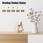 UTTCMK Bookshelf Decor Reading Statue - Abstract Art Thinker Sculpture Bookend f... - Image 4
