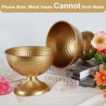 Gold Vases for Wedding Centerpieces, Set of 10 Metal Vase Small Table Centerpiec... - Image 6