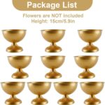 Gold Vases for Wedding Centerpieces, Set of 10 Metal Vase Small Table Centerpiec... - Image 7