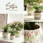 STHIE Ceramic Plant Pots with Drainage Holes and Saucers, Round Flower Pots for ... - Image 4
