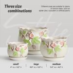 STHIE Ceramic Plant Pots with Drainage Holes and Saucers, Round Flower Pots for ... - Image 5