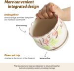 STHIE Ceramic Plant Pots with Drainage Holes and Saucers, Round Flower Pots for ... - Image 6