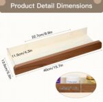 Single White Aluminum & Walnut Bathroom Wall Shelf, 15.75” Long Floating Shelf w... - Image 3