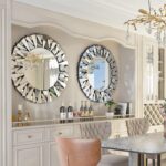 Round Decorative Mirror 31.5 inches Large Silver Wall Vanity Beveled - Image 5