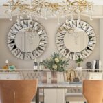 Round Decorative Mirror 31.5 inches Large Silver Wall Vanity Beveled - Image 8