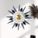 24 Inch Modern Metal Wall Clock Unique Design, Large Silent Battery Operated Non... - Image 3
