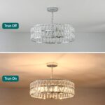 Crystal Chandelier for Dining Room,17.7'' LED Luxury Modern glass Mount Chandeli... - Image 7